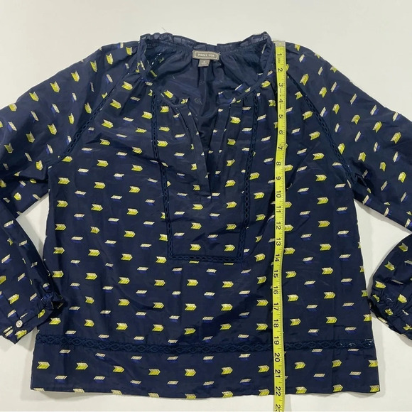 Point Sur J Crew Metallic Clip Dot Blouse Ruffle Neck - Picture 7 of 7